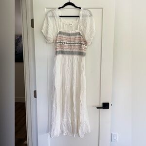 Bohme White Maxi Dress with Embroidery